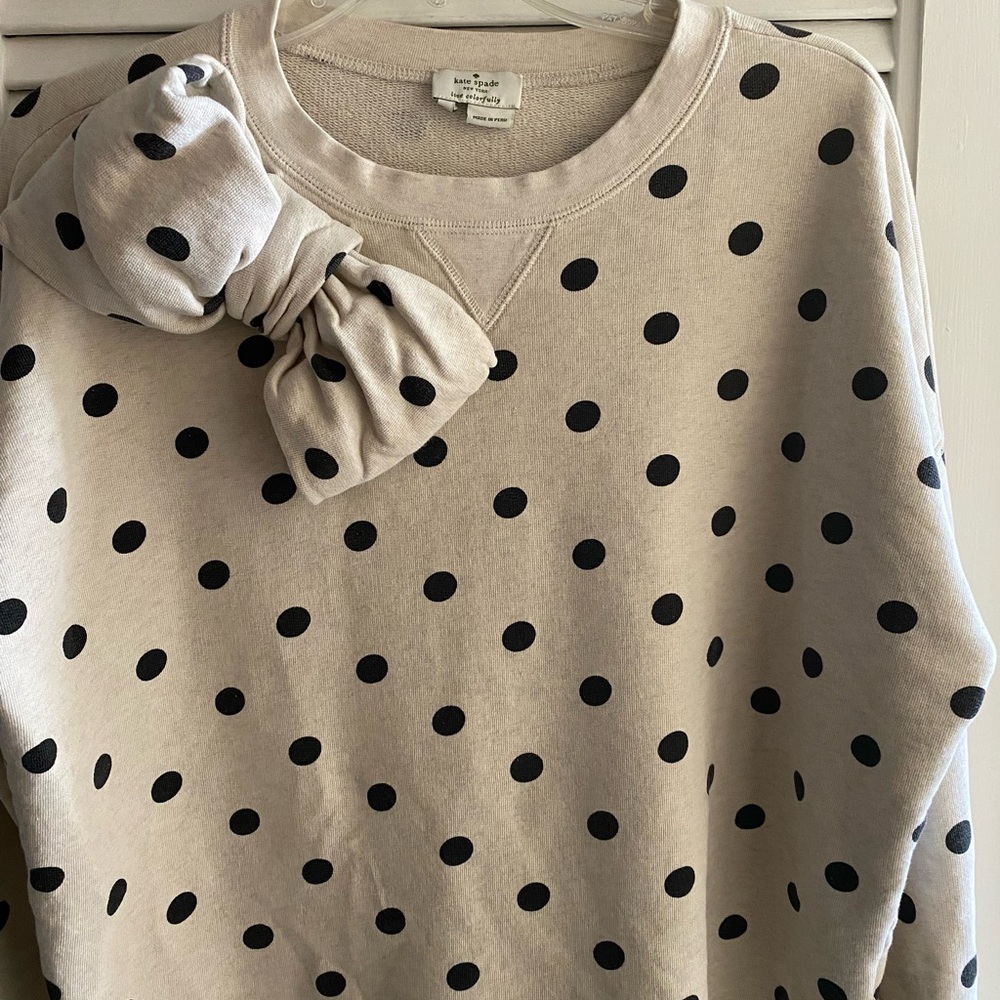 Kate Spade Beige and Black Polka Dot Sweater